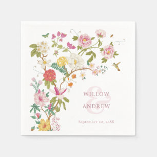 Vintage Floral Wedding Napkin
