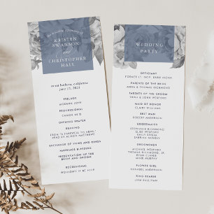 Vintage Floral Wedding Program   Slate