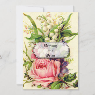 VINTAGE FLORAL WEDDING RECEPTION INVITATION
