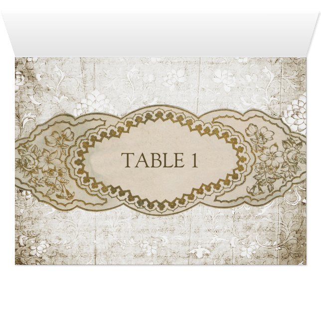 Vintage Floral Wedding Reception Table Cards (Inside Horizontal (Bottom))