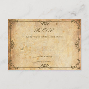 Vintage Floral Wedding RSVP Card