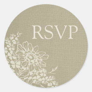 Vintage Floral Wedding RSVP Envelope Seals