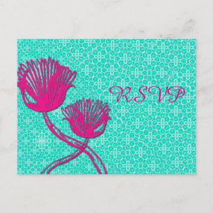 Vintage Floral Wedding RSVP Postcard