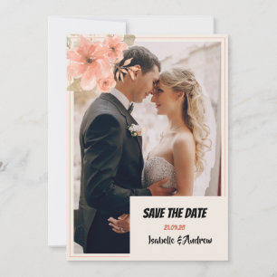 Vintage Floral Wedding Save the Date Card