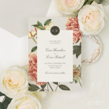 Vintage Floral Wedding Save the Date Card