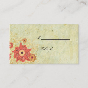 Vintage Floral Wedding Seating Placecards