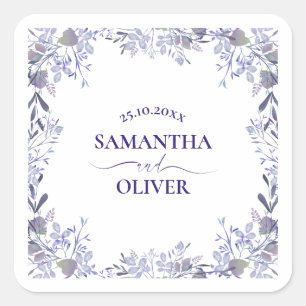 Vintage Floral Wedding Sticker