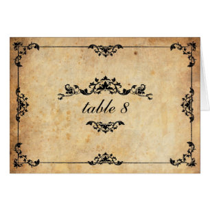 Vintage Floral Wedding Table Number