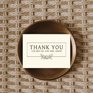 Vintage Floral Wedding Thank You Card