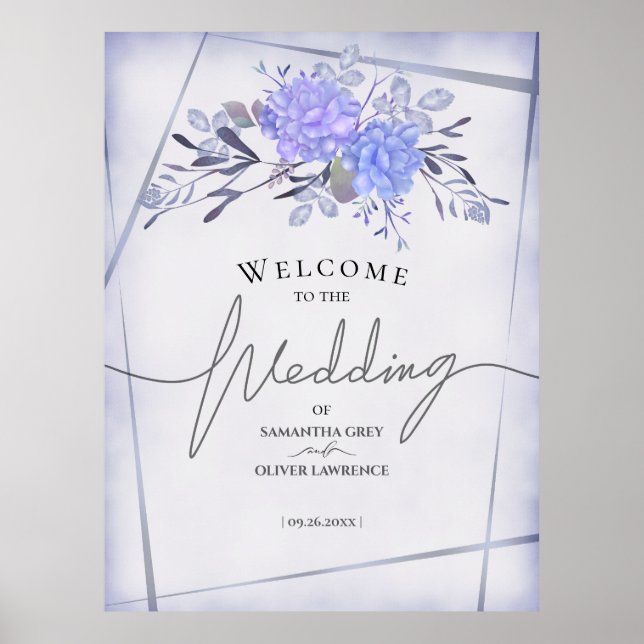 Vintage Floral Wedding Welcome Sign (Front)