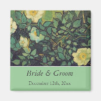 Vintage floral wild roses save the date wedding