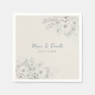 Vintage Floral Wildflower Wedding Napkins