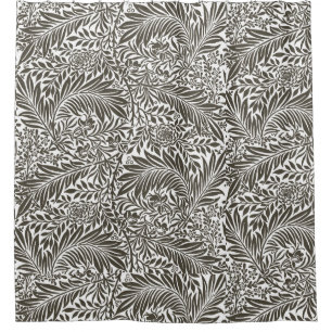 Vintage Floral William Morris Willow Bough Black Shower Curtain