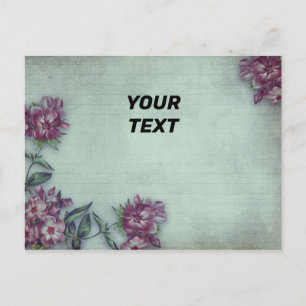 Vintage Floral with lines Postcard