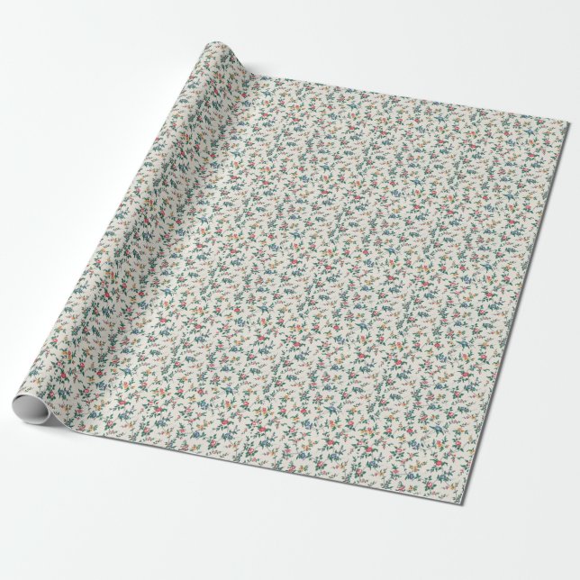 Vintage Floral Wrapping Paper (Unrolled)