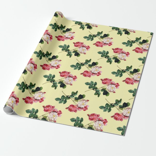 Vintage Floral Wrapping Paper (Unrolled)