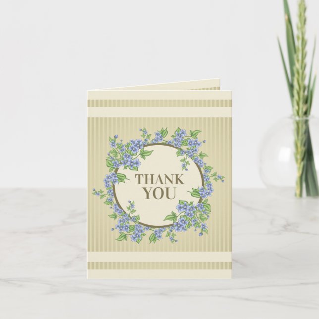 Vintage Floral Wreath, Employee Thank You Card (Front)
