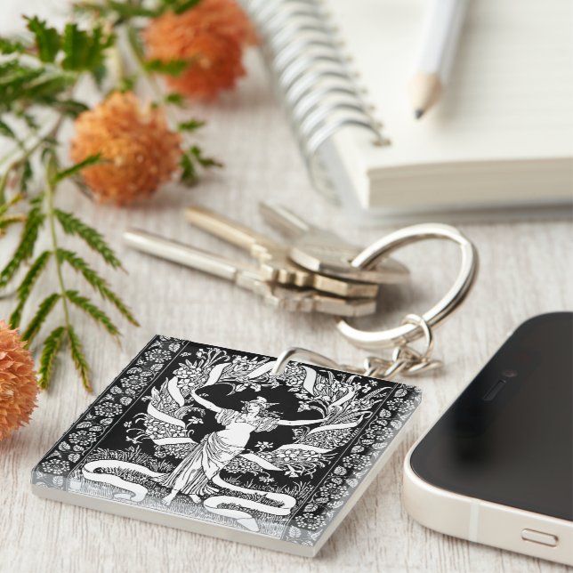 Vintage Floral Wreath Keychain (Front Right)