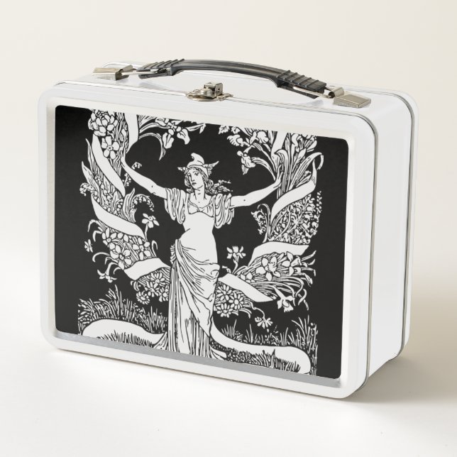 Vintage Floral Wreath Lunch Box (Front)