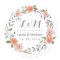 Vintage Floral Wreath Wedding Favour Sticker