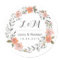 Vintage Floral Wreath Wedding Favour Sticker