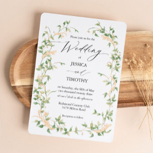 Vintage Floral Yellow Garden Wedding Invitation