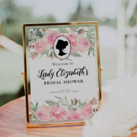 Vintage Florals Blush Pink Welcome Bridal Shower