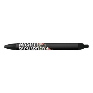 Vintage Florals Bold Text on Black Ink Pen