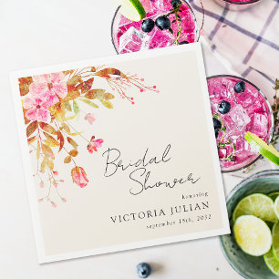 Vintage Florals Bridal Shower  Napkin