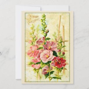 VINTAGE FLORALS CHRISTMAS CARD