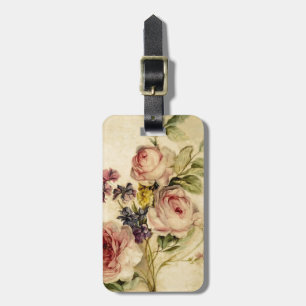 Vintage Florals from 18th Century Luggage Tag