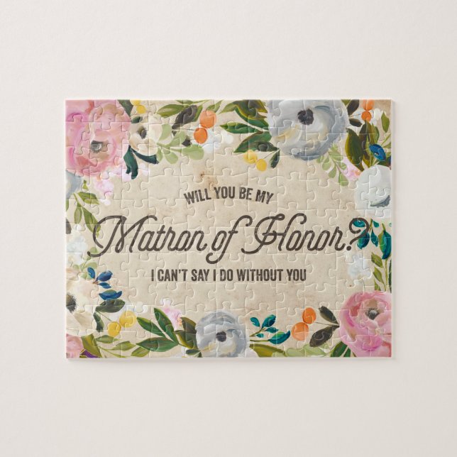 Vintage Florals | Matron of Honour Puzzle (Horizontal)