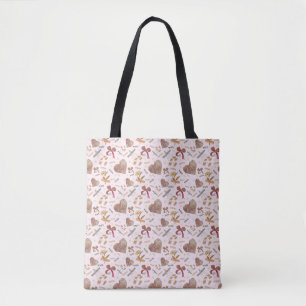 Vintage Florals & Paper Hearts Tote Bag