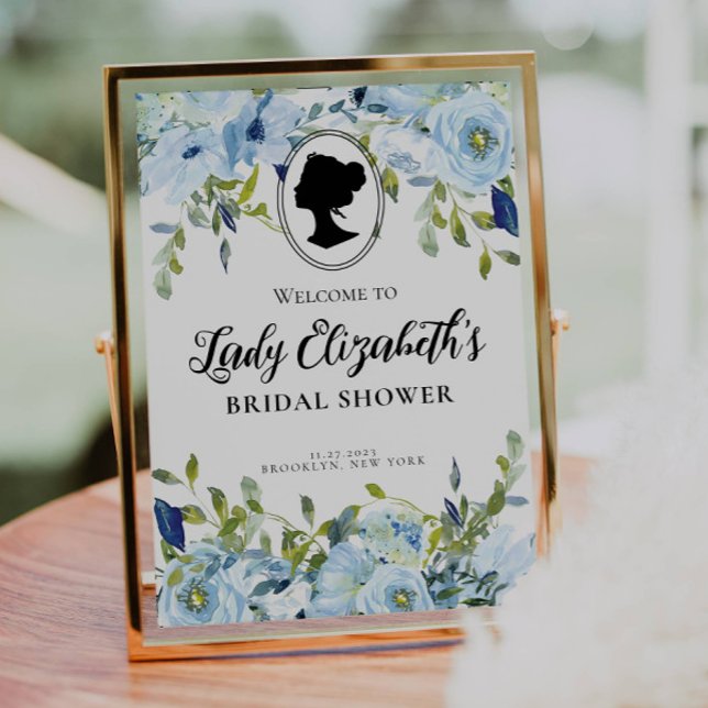 Vintage Florals Regency Era Welcome Bridal Shower Poster (Creator Uploaded)
