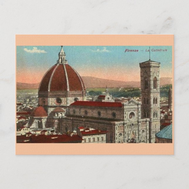 Vintage Florence Italy Cathedral Postcard (Front)
