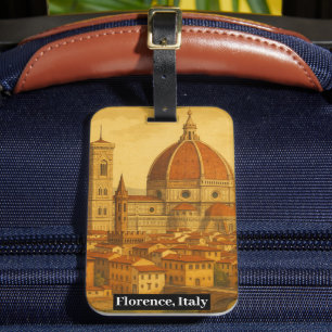 Vintage Florence Italy Duomo Travel Luggage Tag