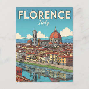 Vintage Florence Italy Travel Postcard