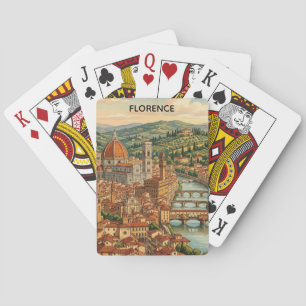 Vintage Florence Italy Tuscany City View Playing Cards