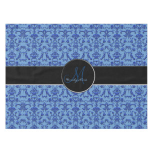 Vintage Florentine Damask (Blue) Tablecloth