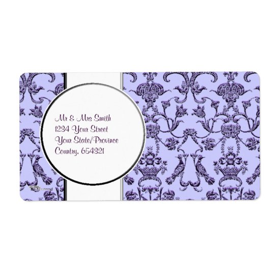 Vintage Florentine Damask (Lilac) Shipping Label