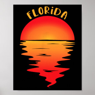 Vintage Florida Beach Sunset T Shirt - Retro Vacat Poster