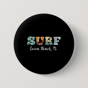 Vintage Florida Beach Surfer Retro Surfing Wave Ri 6 Cm Round Badge