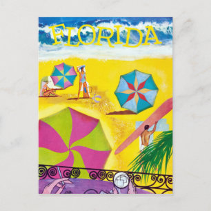 Vintage Florida Beach Travel Postcard