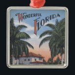 Vintage Florida Brochure Metal Ornament<br><div class="desc">A colourful,  retro illustration from an old Florida brochure that makes a fabulous ornament.</div>