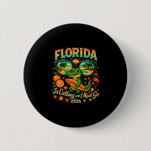 Vintage florida gator surfing retro beach 2026 top 6 cm round badge