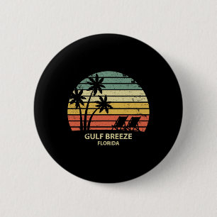Vintage Florida Gulf Breeze Beach T Shirt Cool Ret 6 Cm Round Badge