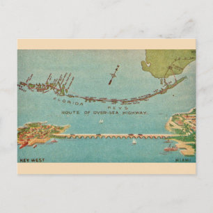 Vintage Florida Keys - Miami  Postcard