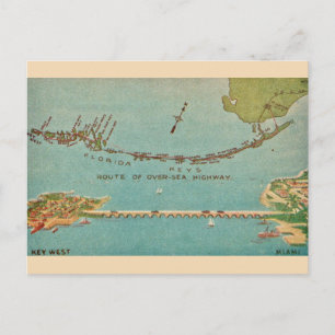 Vintage Florida Keys - Miami Postcard