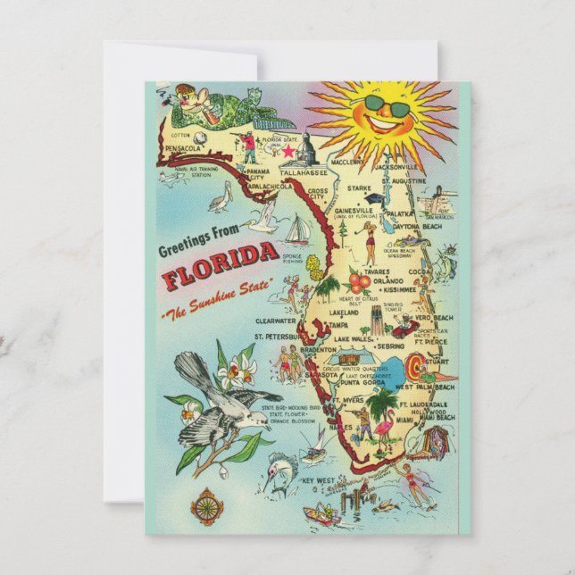 Vintage Florida Map Moving Announcement (Front)