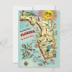 Vintage Florida Map Moving Announcement